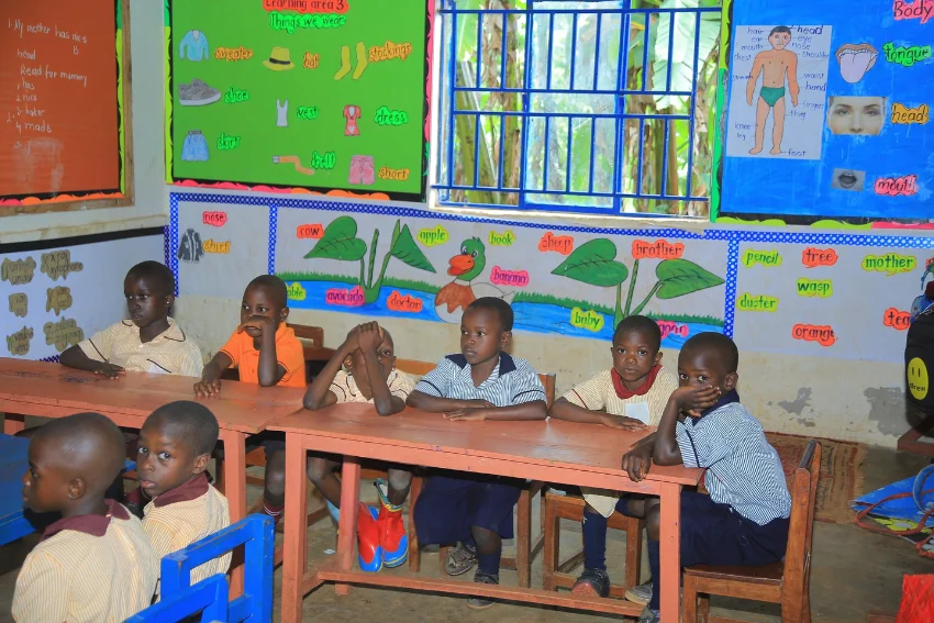 Pupils studying at St Monica Junior School